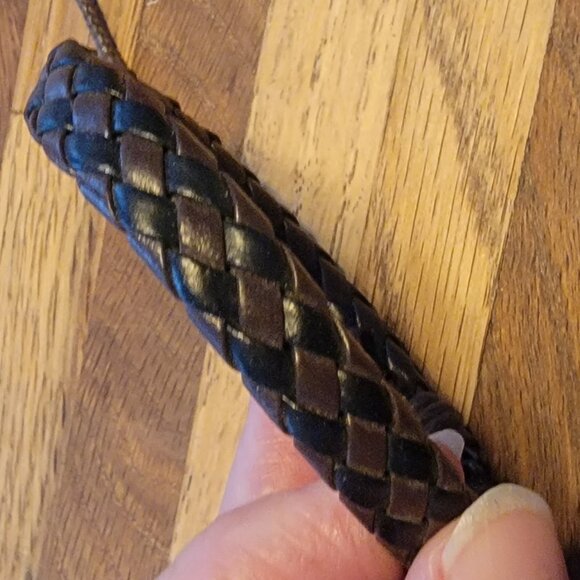 Boho Two Tone Braided Leather Bracelet - Picture 2 of 7